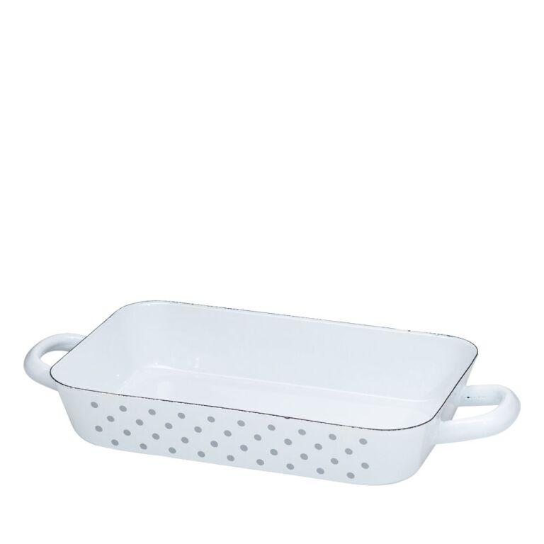 Riess Bratpfanne 26x17cm Pünktchen Grau Emaille