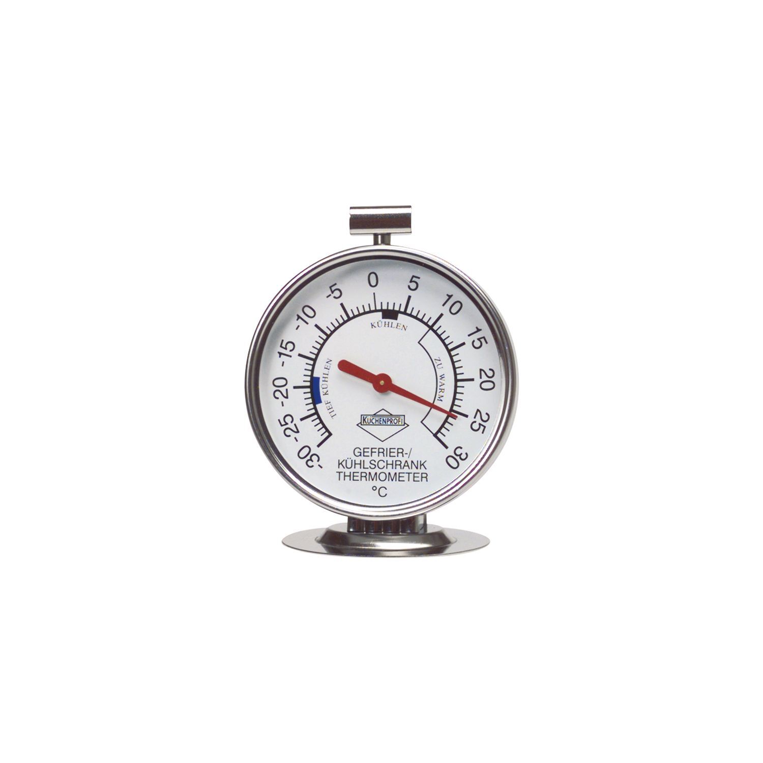 KÜCHENPROFI Kühlschrankthermometer Edelstahl 18/10 rostfrei, Höhe: 100 mm
