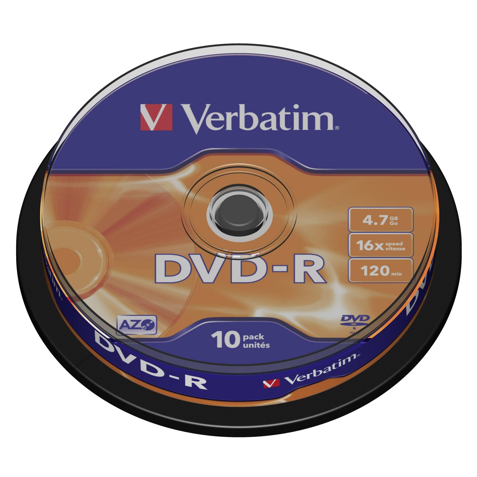Verbatim - 10 x DVD-R - 4.7 GB 16x - mattsilber - Spindel