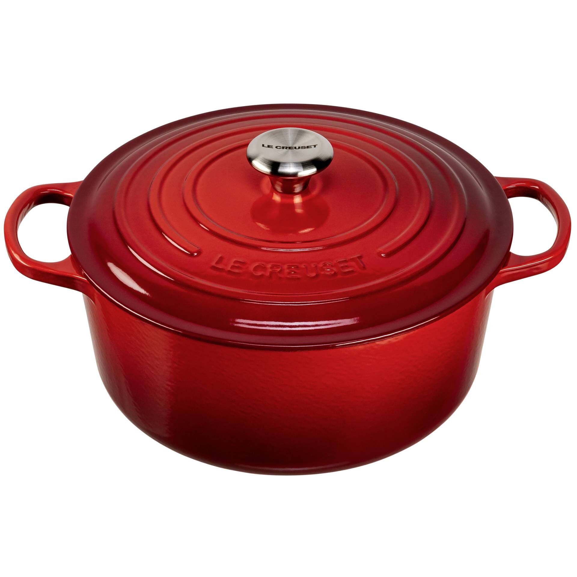 Le Creuset Signature Bräter rund 28 cm kirschrot Le Creuset Signature Bräter rund 28 cm kirschrot