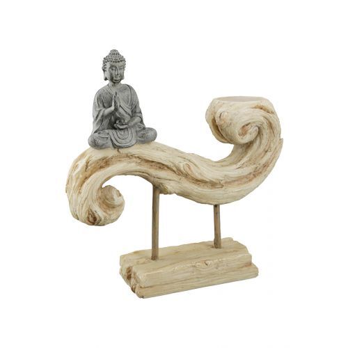 Gilde Poly Figur/Teelichthalter Buddha