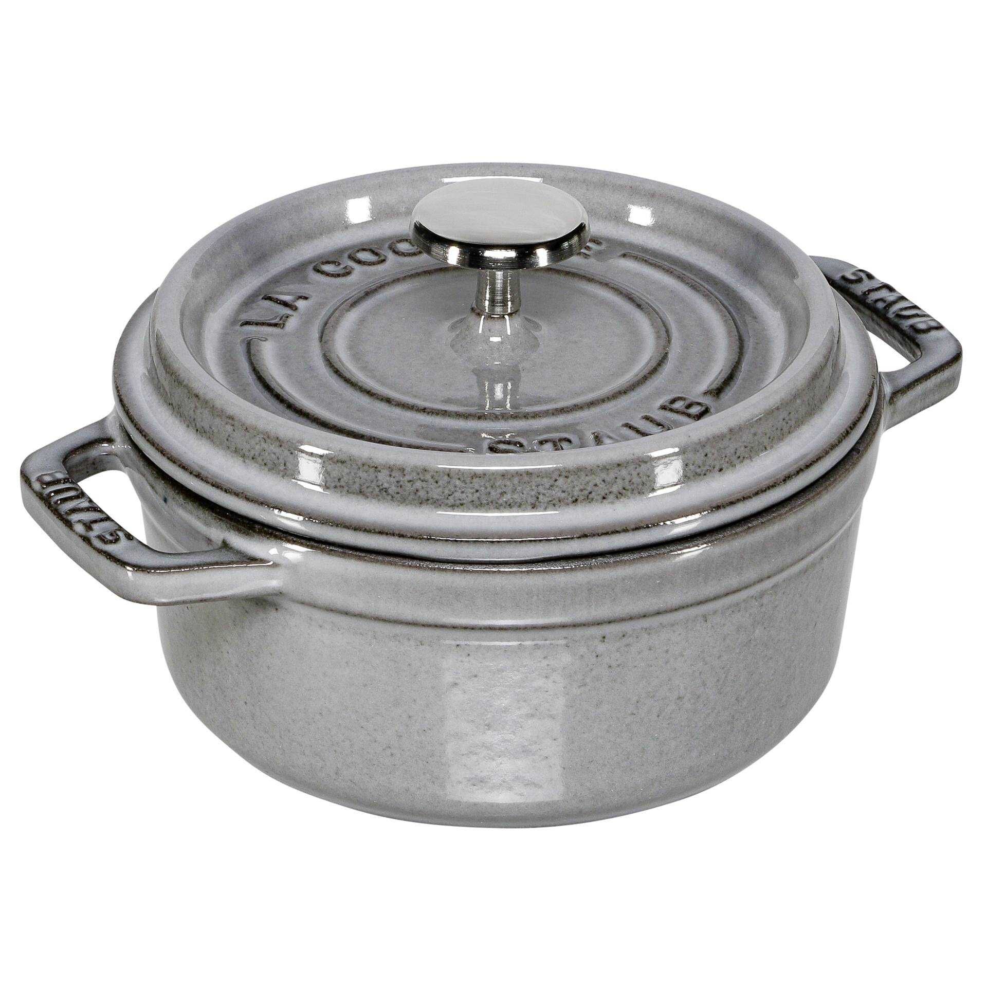 STAUB - Cocotte mit Deckel - 12 cm - 400 ml - rund - Graphitgrau