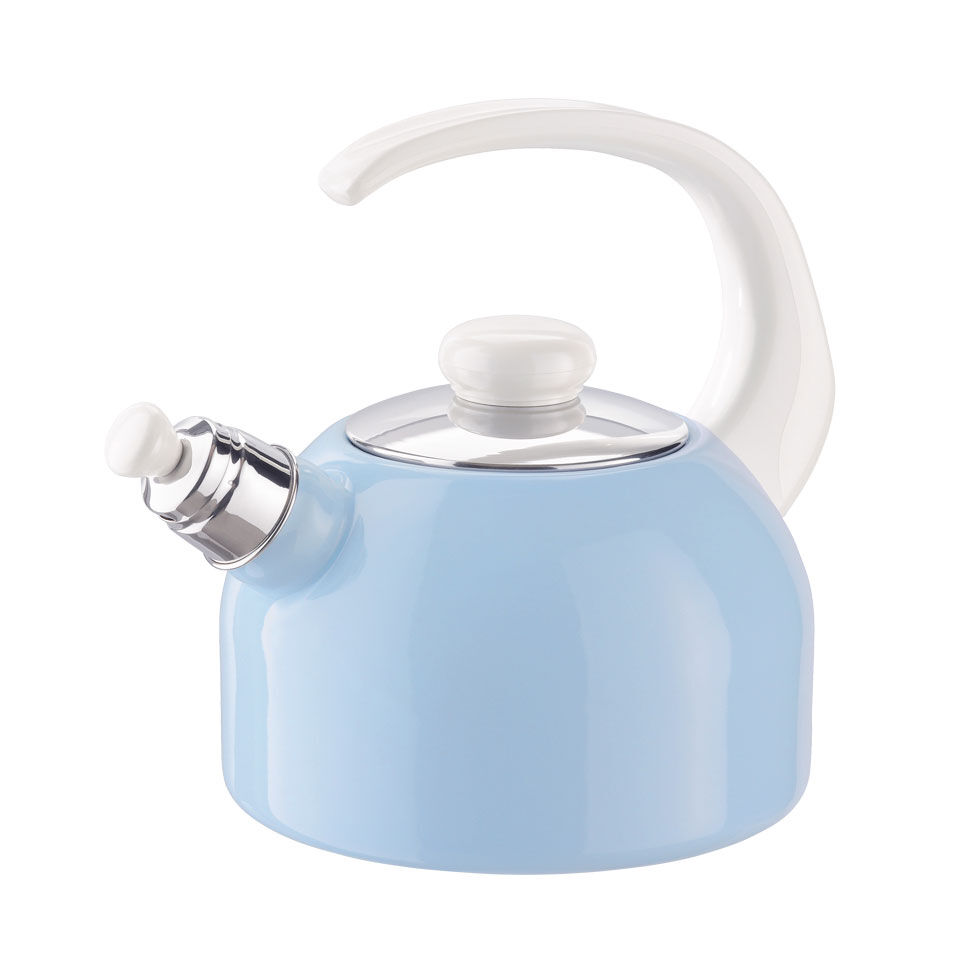Riess Flötenkessel Plus 2 Liter blau Pastell-blau Emaille