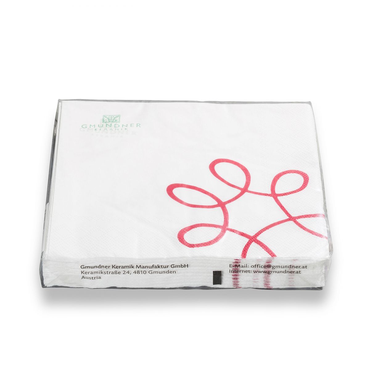 Gmundner Keramik Pur Geflammt Rot  Servietten 3-lg/20Stk  33x33cm
