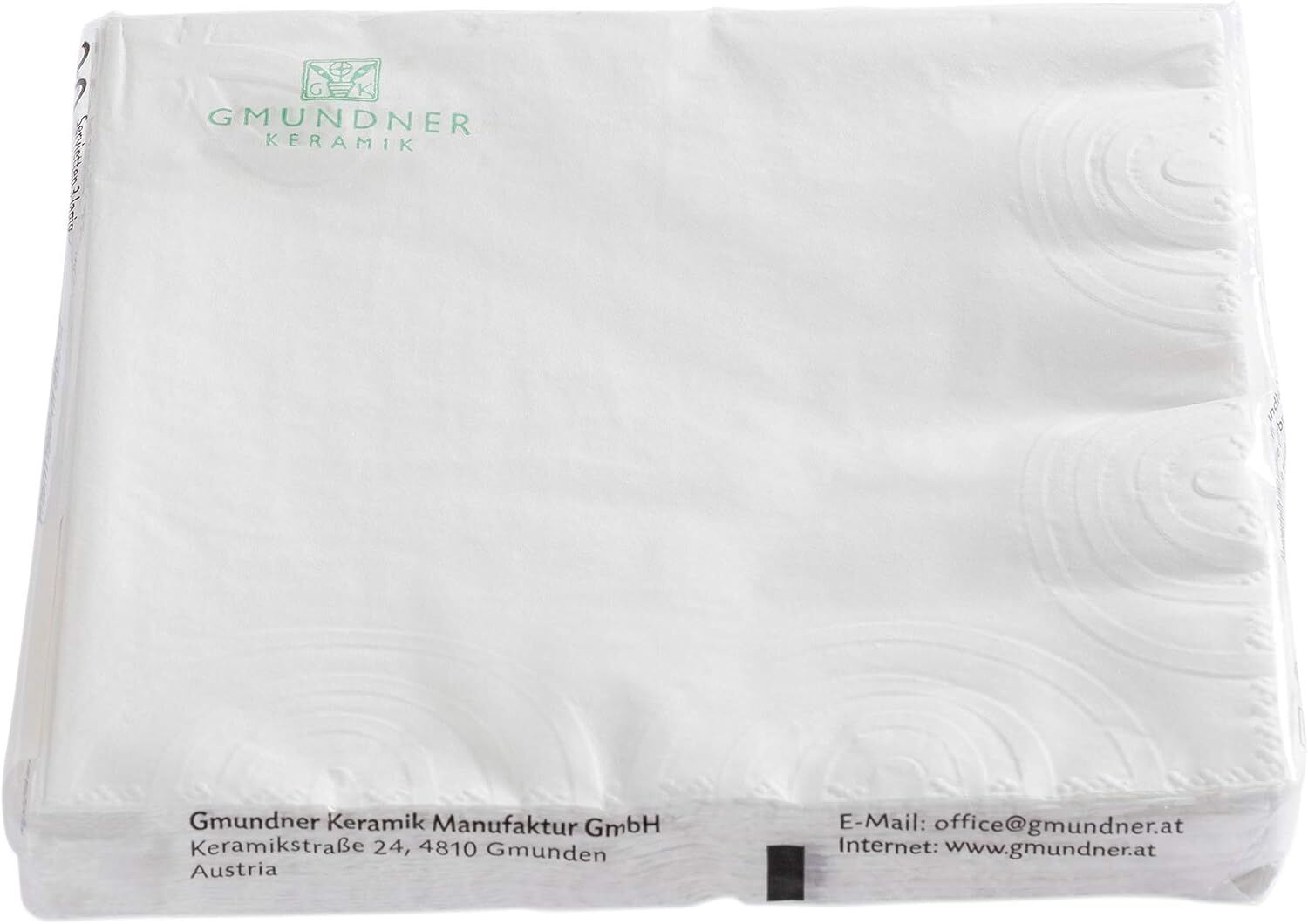 Gmundner Keramik Lunchservietten 20 Stück 33 cm Weißgeflammt