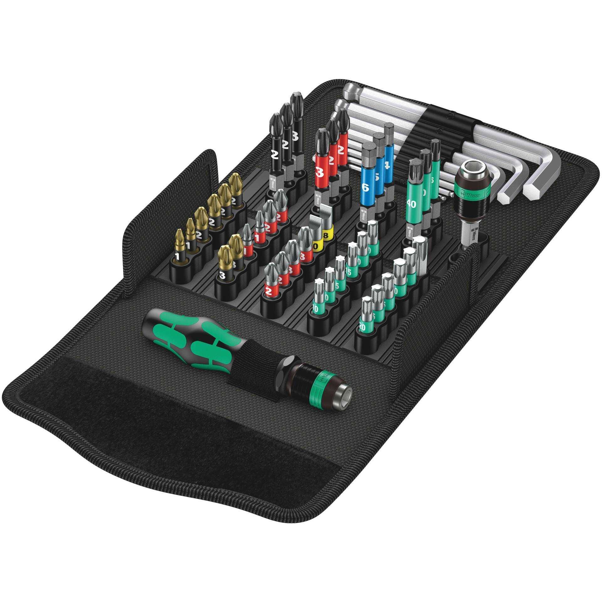 Wera Kraftform Kompakt 100 - Bit- und Steckschlüssel-Satz - 52 Stücke - in Klappbox