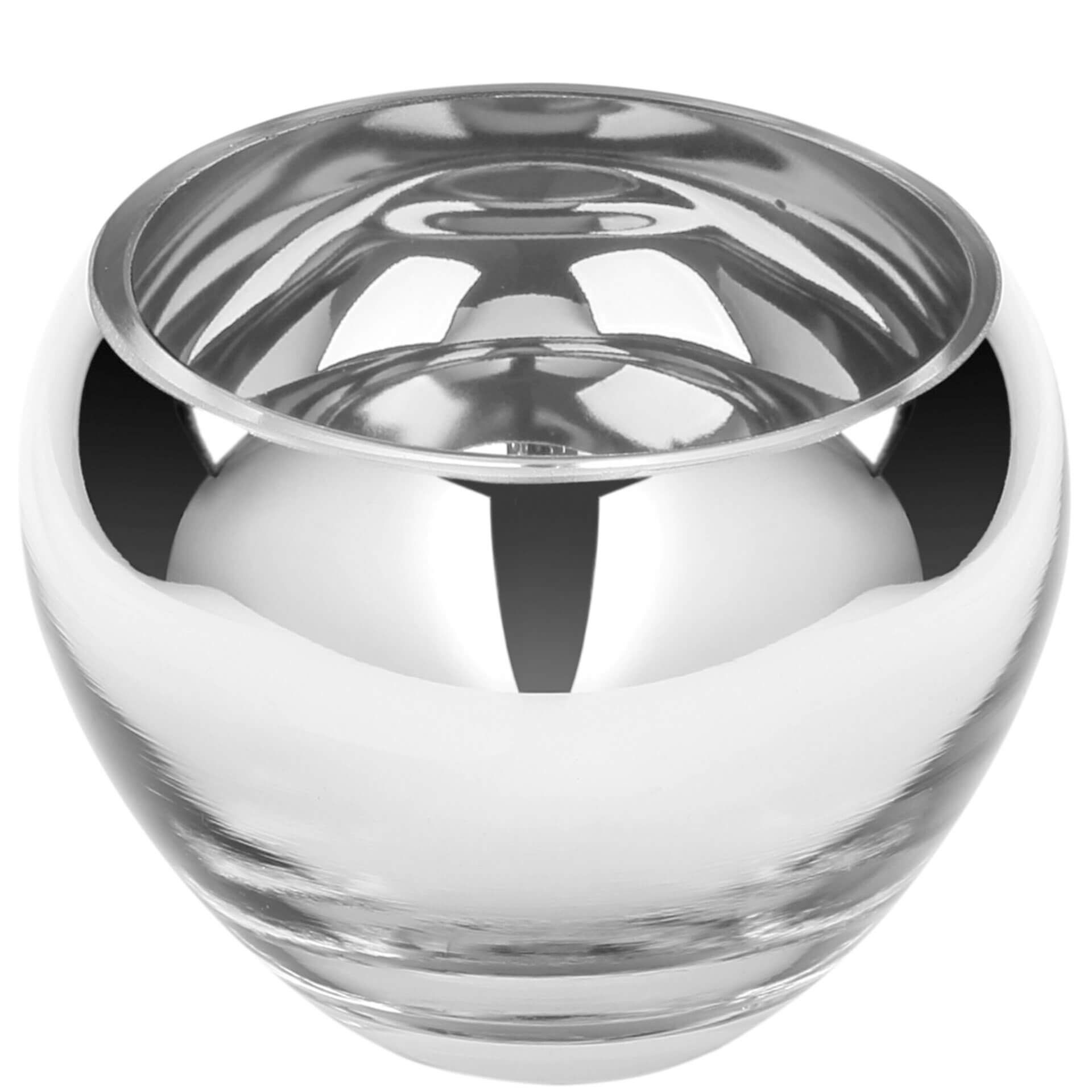 Fink Teelichthalter aus Glas in  silber