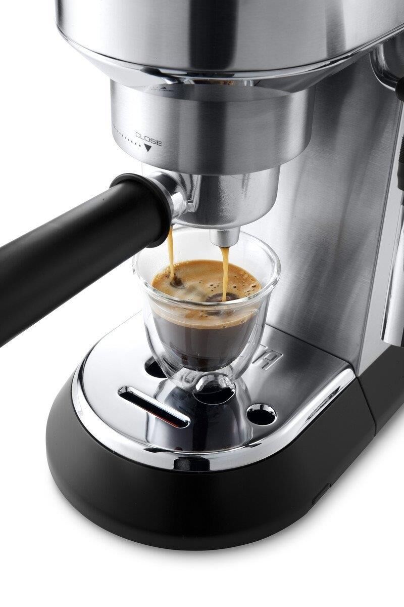 DE LONGHI Espressomaschine Dedica Style Siebträger 1350W 4,2kg silber