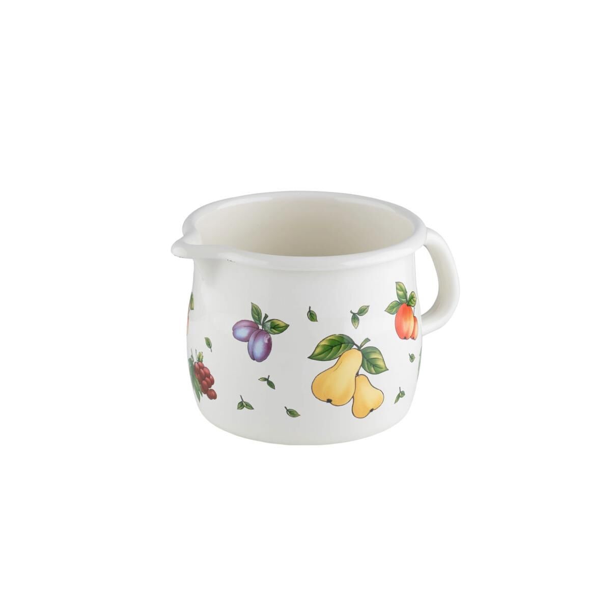 Riess Schnabeltopf gebaucht Ø12cm 1 Liter Country Fruit Garden Emaille Induktion