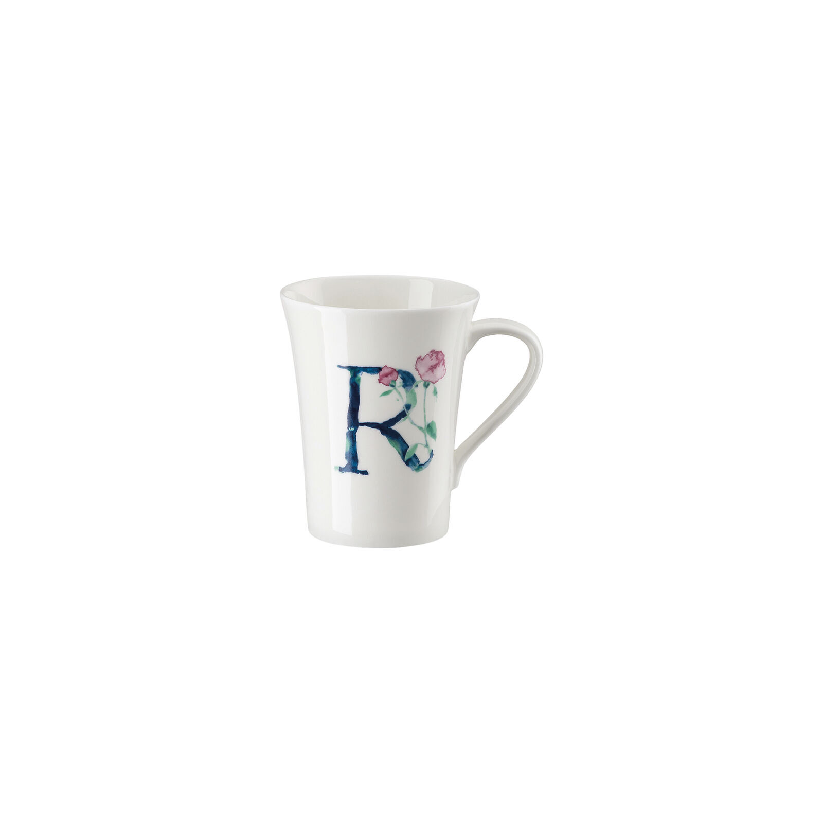 Hutschenreuther Becher mit Henkel Flower Alphabet R-Rosa