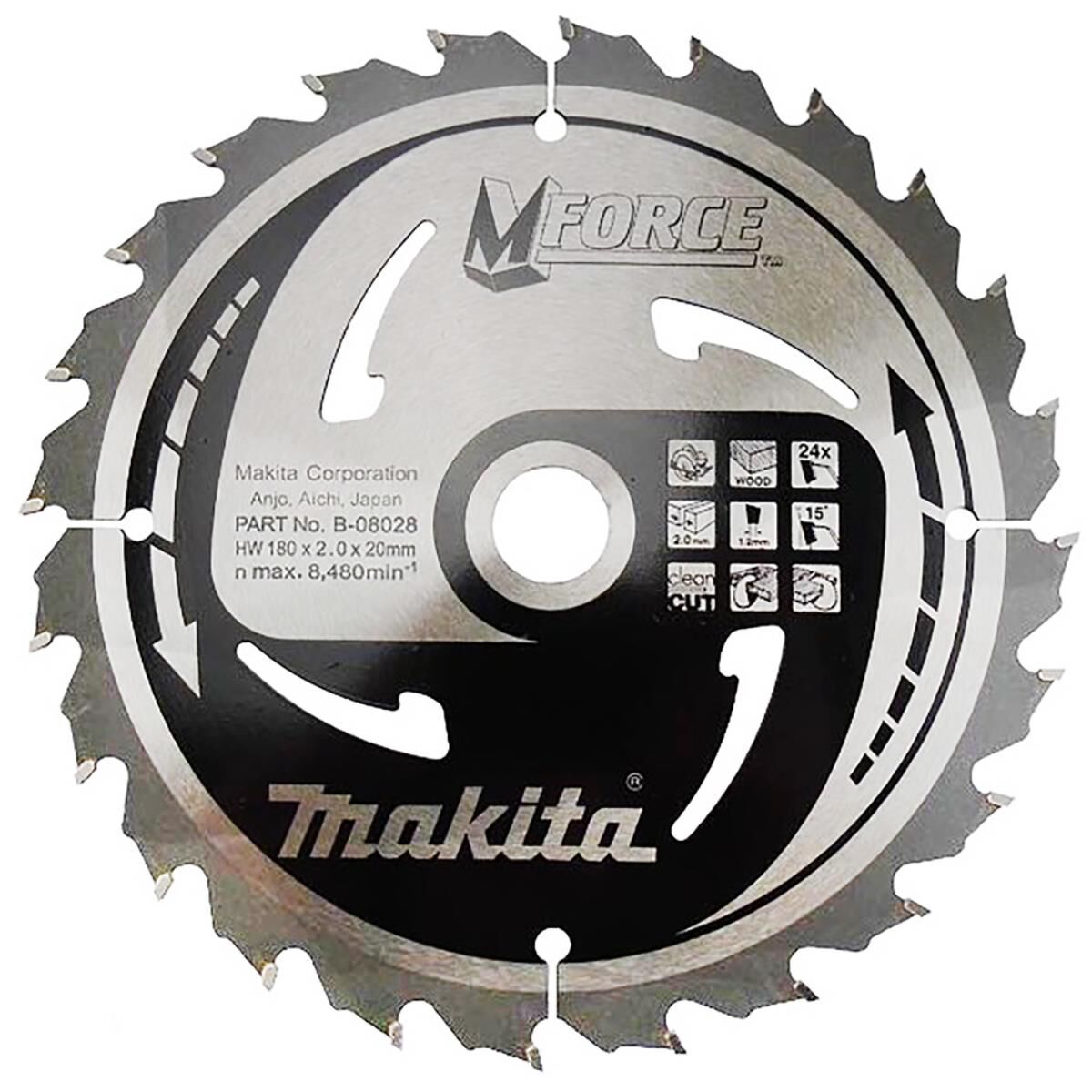 Makita Kreissägeblatt, MFORCE 180 x 20 mm • 24 Zähne