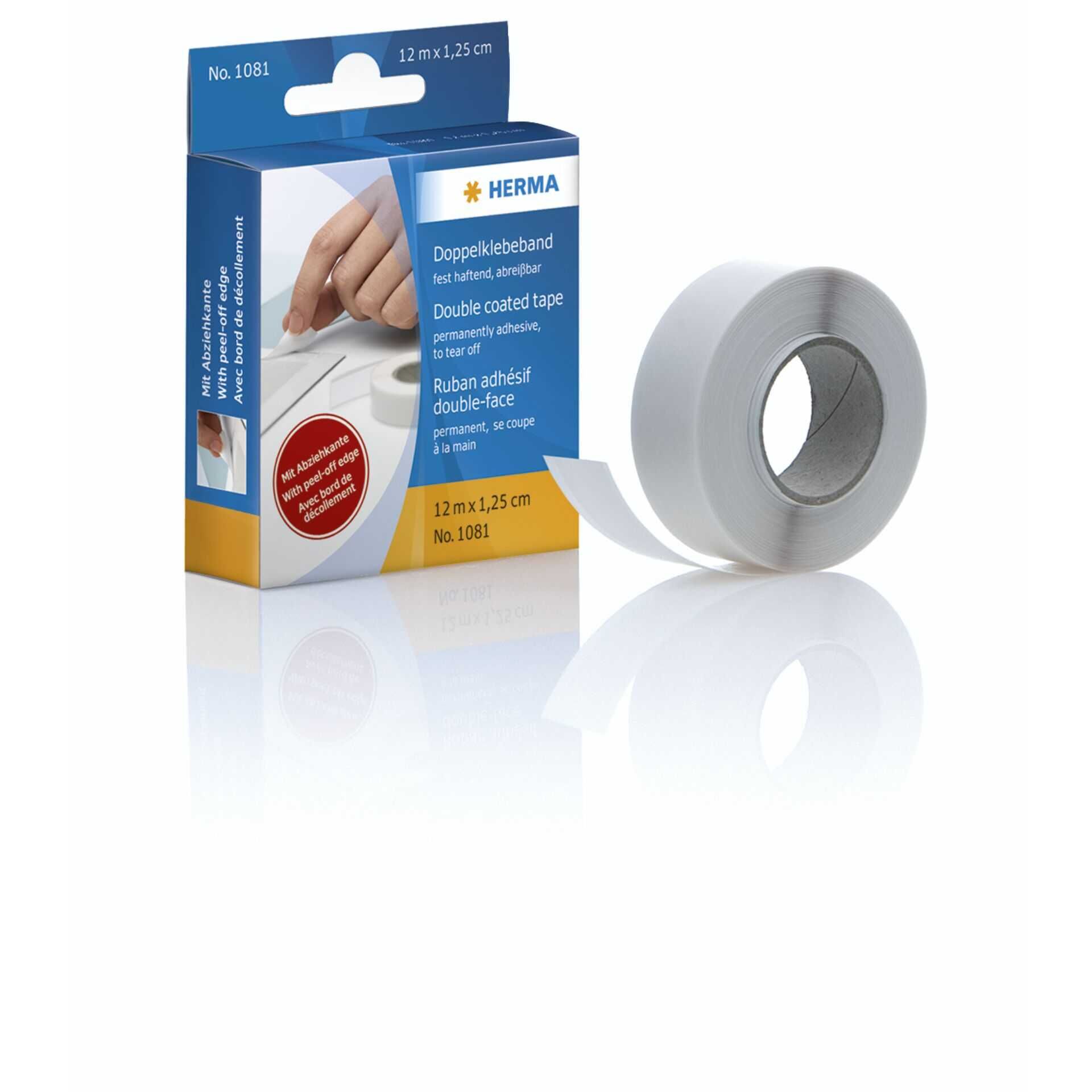 HERMA - Doppelseitiges Klebeband - 16 mm x 12 m