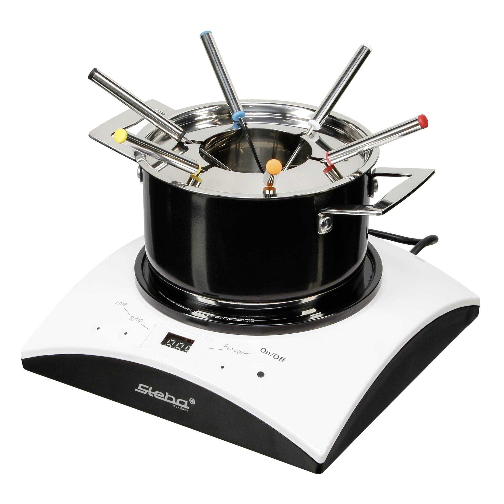 Steba IK 11 S - Induktionskochplatte - 1000 W - Rostfreier Stahl/Schwarz/Weiß
