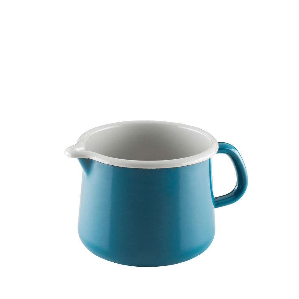 Riess Schnabeltopf Ø12cm 1 Liter Emaille Nouvelle Aquamarin extrastark Induktion