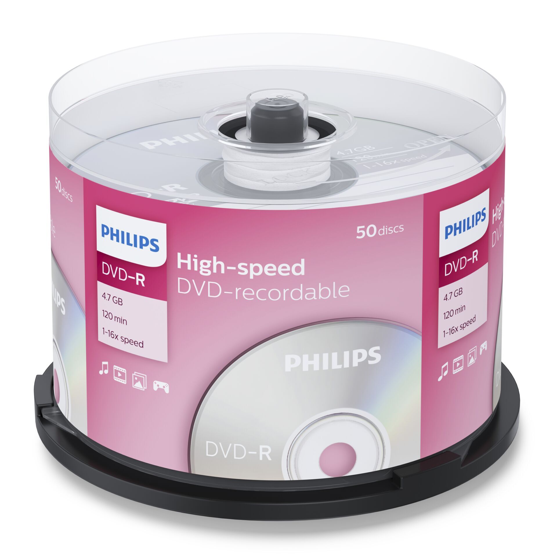 Philips DM4S6B50F - 50 x DVD-R - 4.7 GB (120 Min.) 16x - Spindel