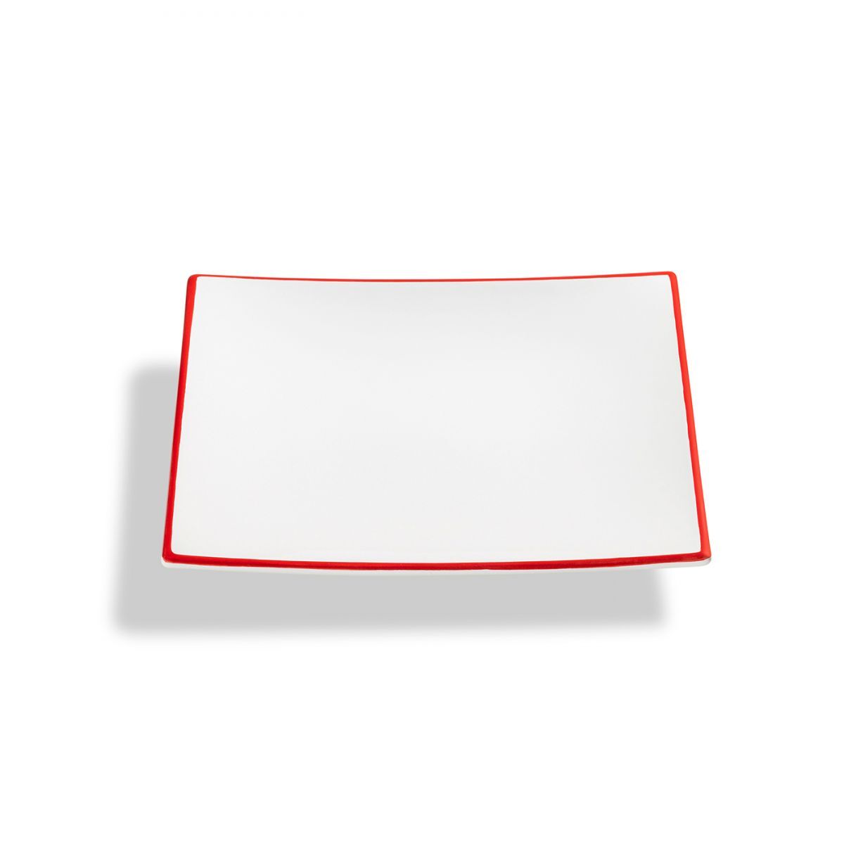 Gmundner Keramik Rubinroter Rand, Dessertteller Trend (20x20cm)