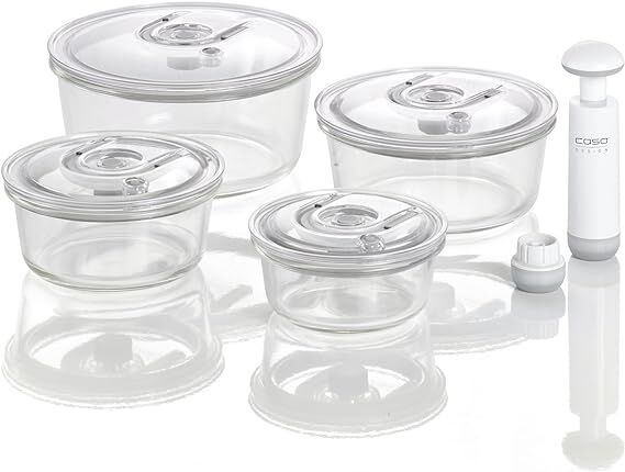 CASO Glas-Vakumierdosen  Handpumpe 4er Set