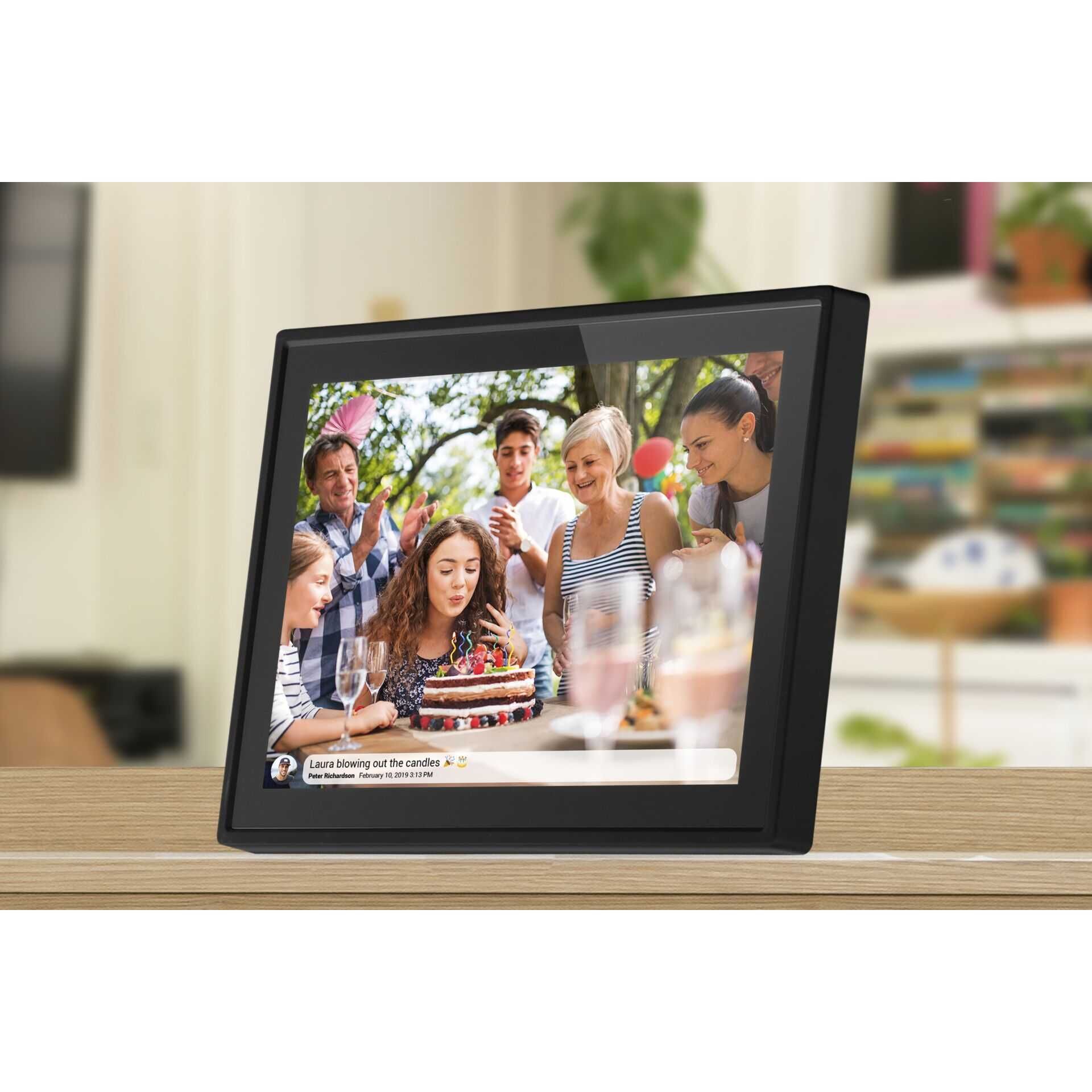 DENVER FRAMEO PFF-1021BLACK - Digitaler Fotorahmen - Flash 16 GB - 25.7 cm (10.1") - 1280 x 800 - Schwarz