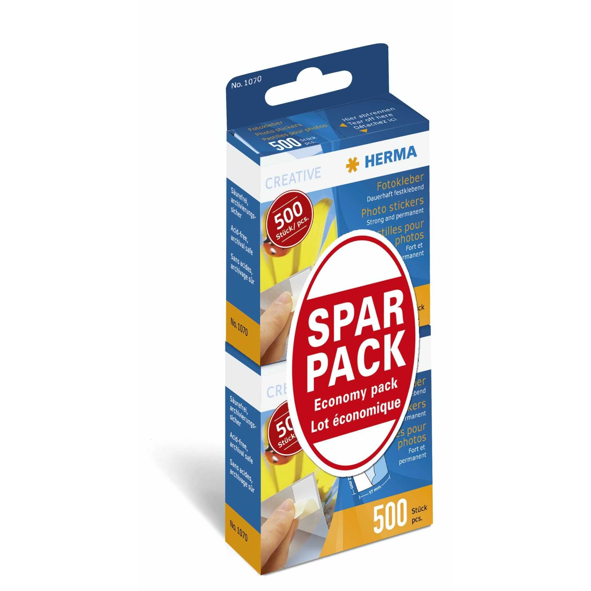 Herma Fotokleber Doppelpack 2x500 Stück Sparpack        1075