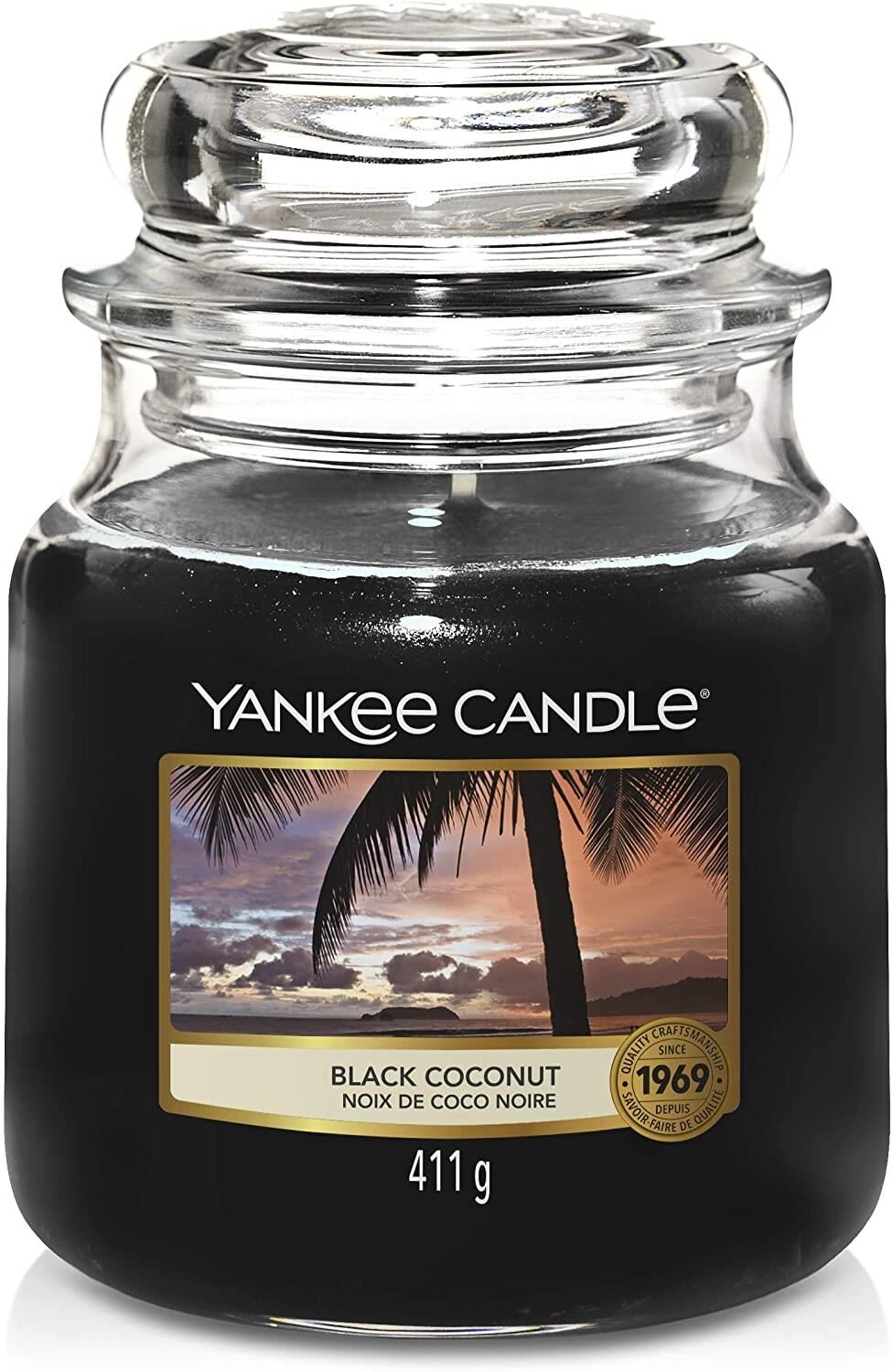 Yankee Candle  BLACK COCONUT  CLASSIC MEDIUM JAR 411G