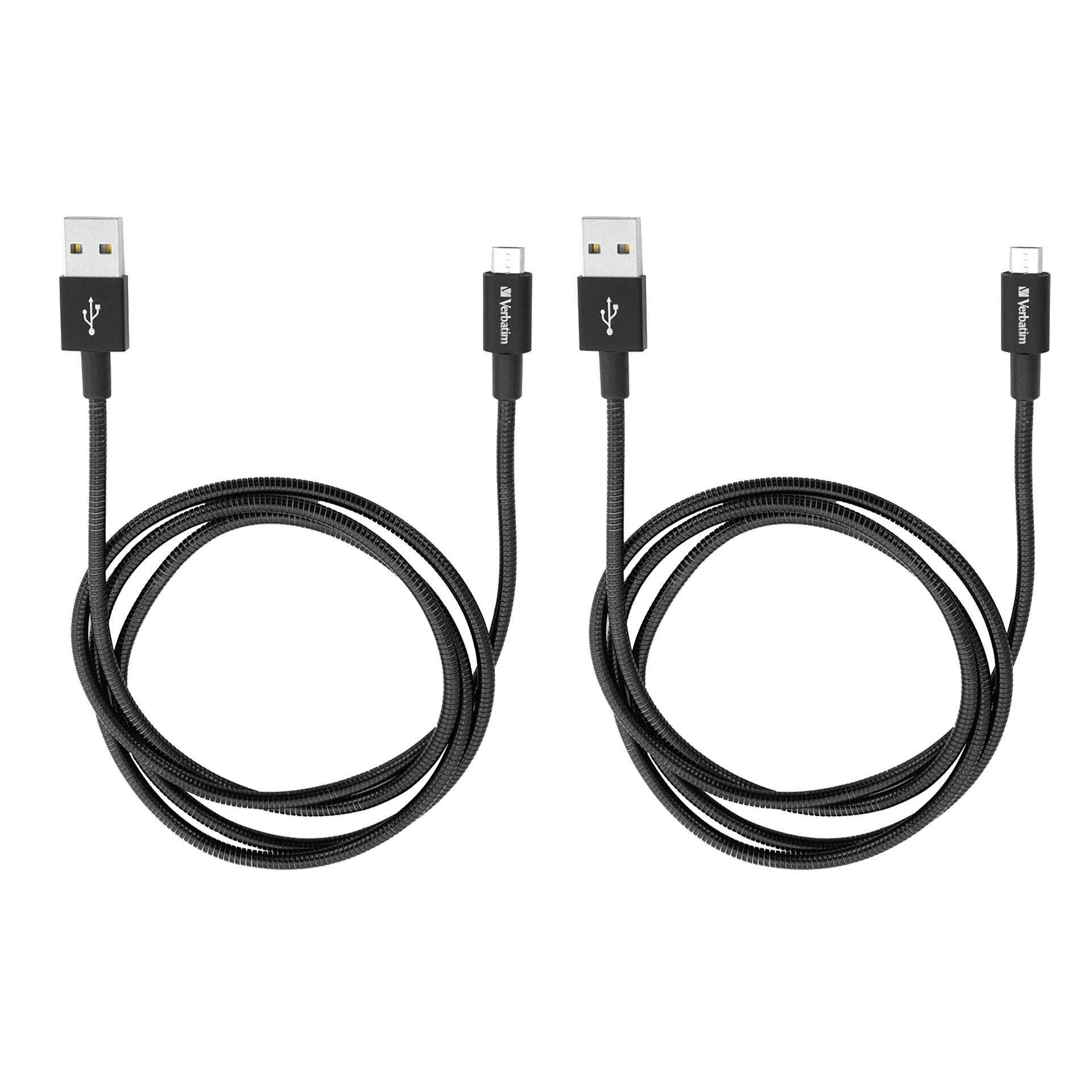 Verbatim Sync and Charge - USB-Kabel - USB (M) bis Micro-USB Typ B (M) - 1 m - Schwarz (Packung mit 2)