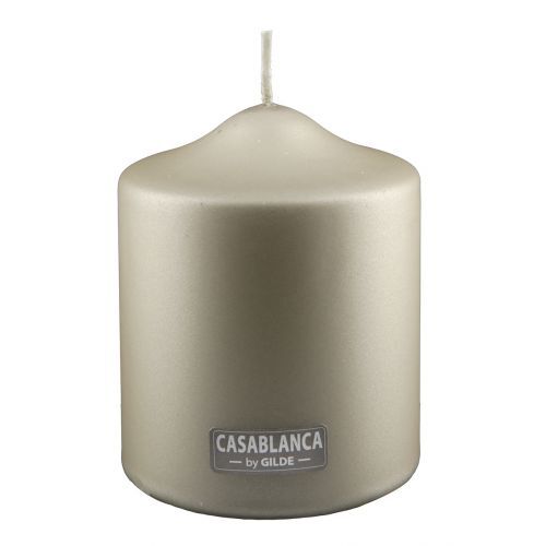 GILDE Stumpenkerze champagnerfarben metallic