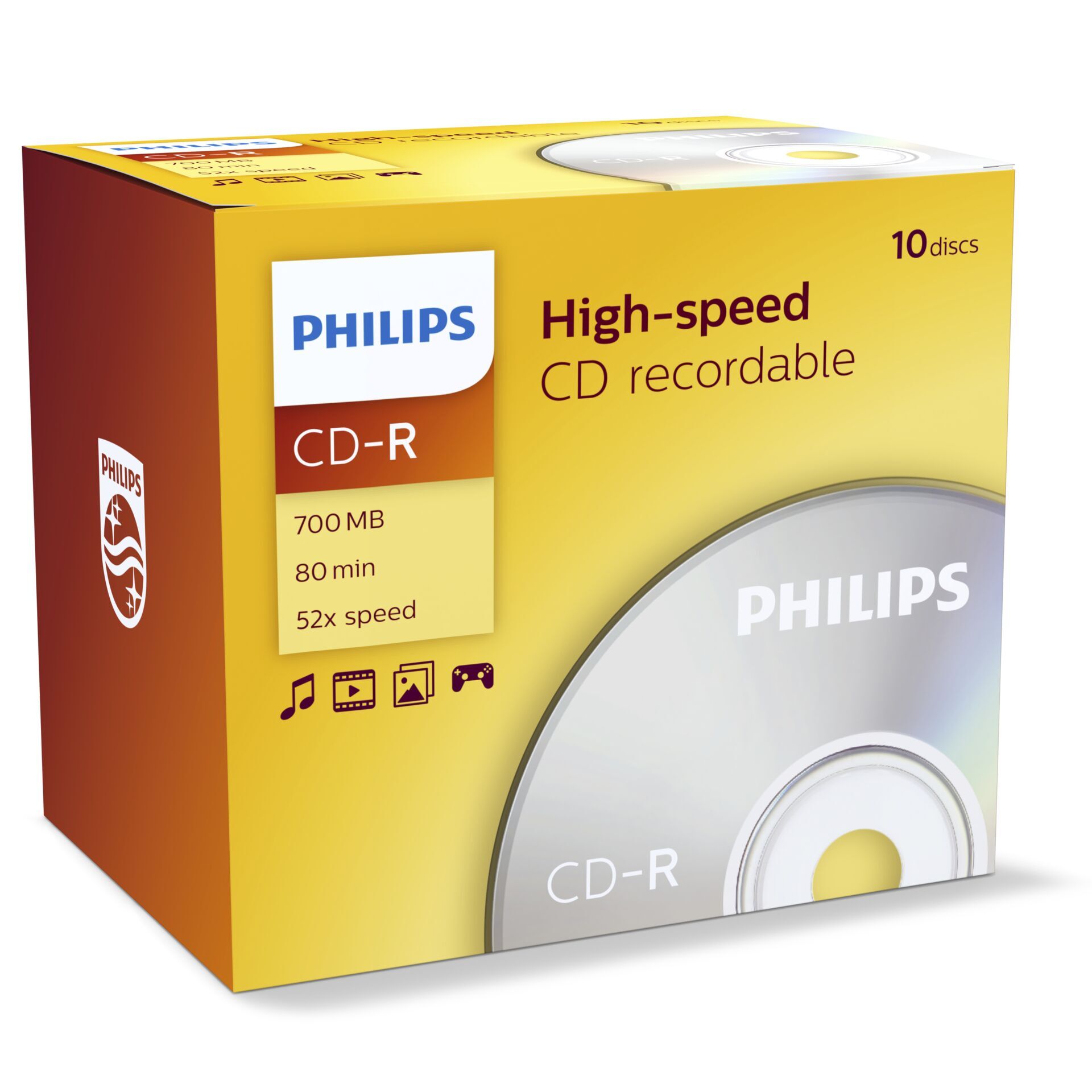 Philips - 10 x CD-R - 700 MB (80 Min) 52x - Jewel Case (Schachtel)