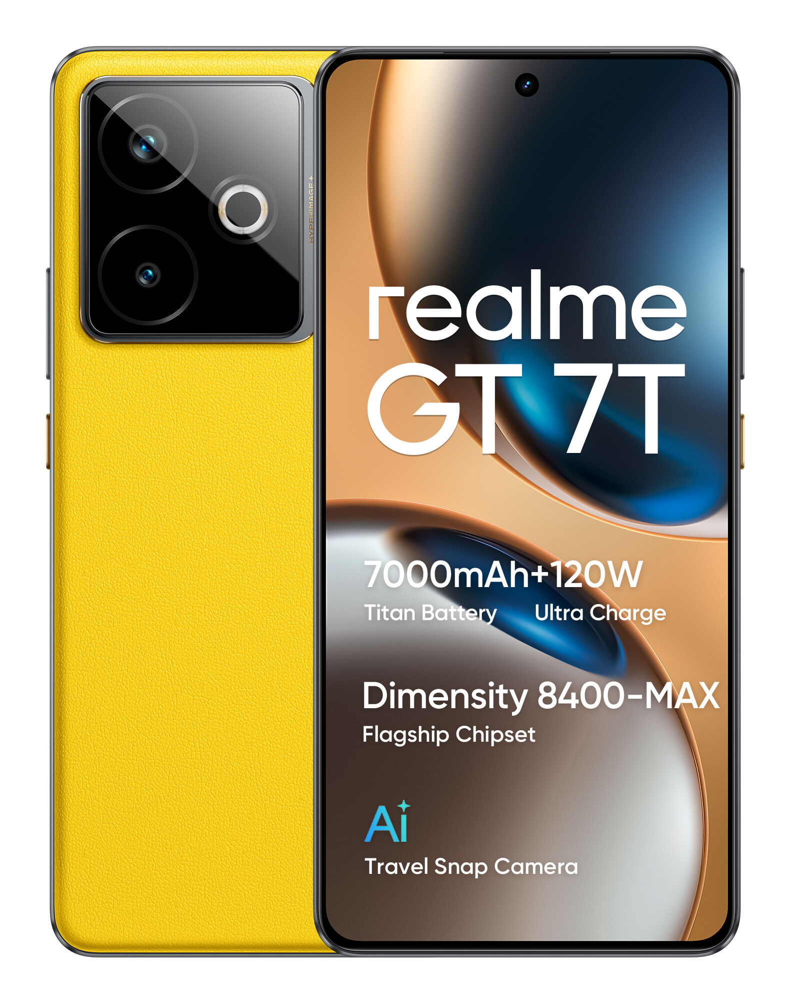 Realme GT 7T, 17,3 cm (6.8"), 12 GB, 256 GB, 50 MP, Android 15, Gelb