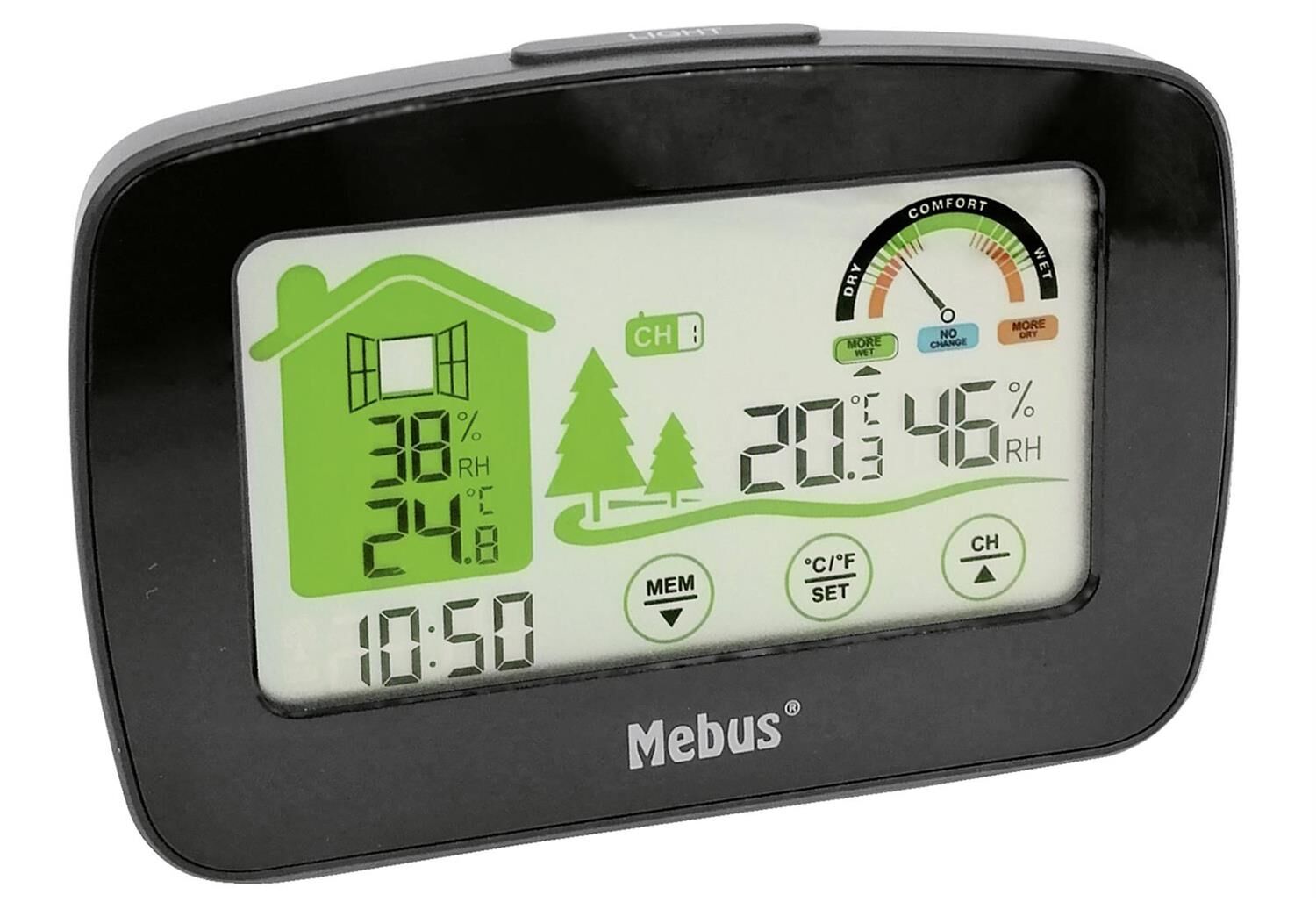 Funk Wetterstation kabellos 21x12x4cm schwarz