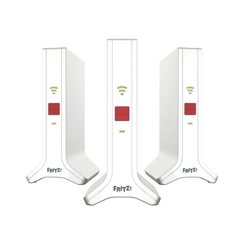 AVM FRITZ!Mesh Set 4200 3er
 
 bestehend aus 3x AVM FRITZ!Repeater 3000 AX, 3x Netzteil sowie 3 x Slim-Ethernet-Kabel
