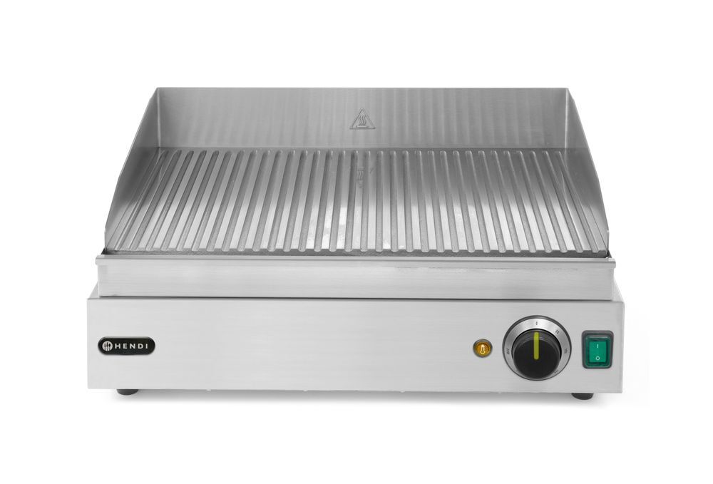 HENDI Grillplatte, Profi Line, gerillte Ausführung, 230V/2400W, 550x435x(H)245mm