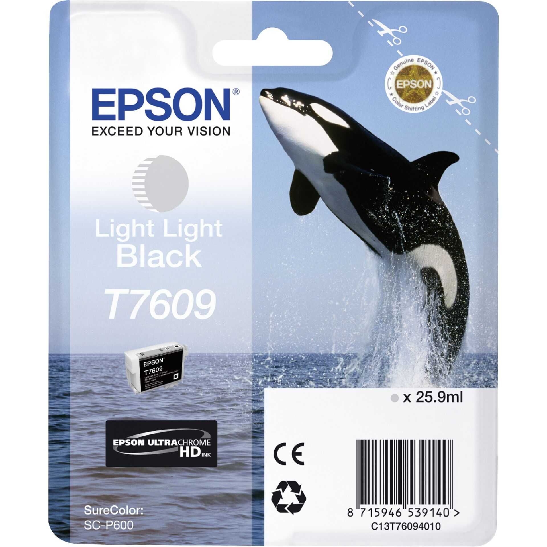 Epson T7609 - 26 ml - Light Light Black - original - Blisterverpackung - Tintenpatrone
