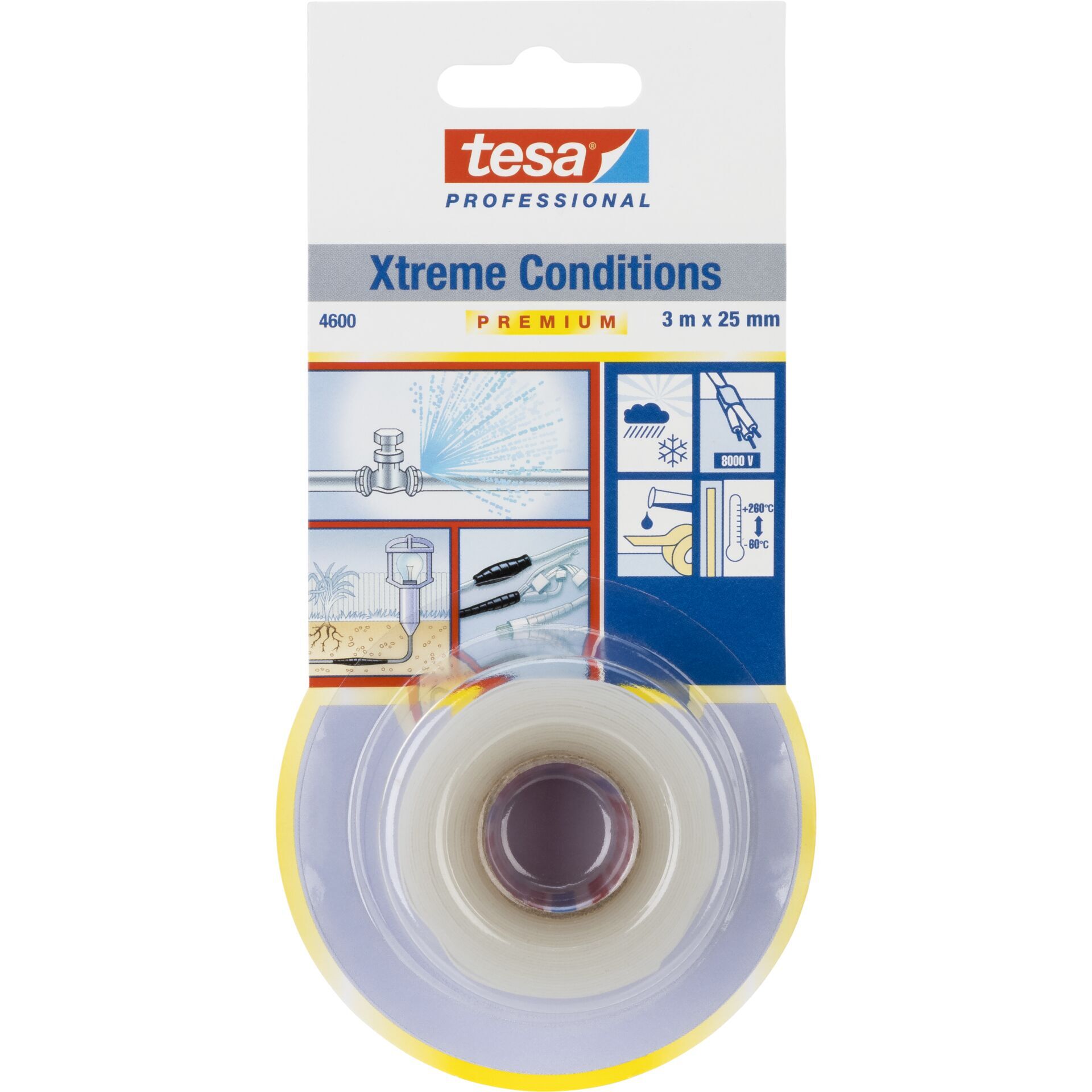 Tesa Dichtband 3m x 25mm Prem.Prof.Xtr.Cond.transp. 04600