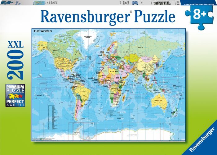 Ravensburger  12890 Puzzle Die Welt 200 Teile XXL 12890