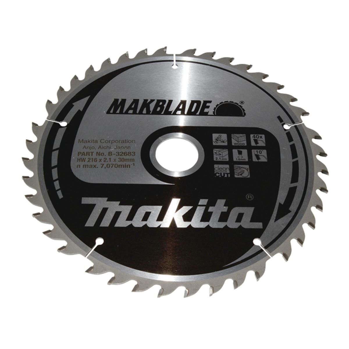 Makita HM-Kreissägeblatt, MAKBLADE, TCT TCT • 216 x 30 mm • 40 Zähne • Holz