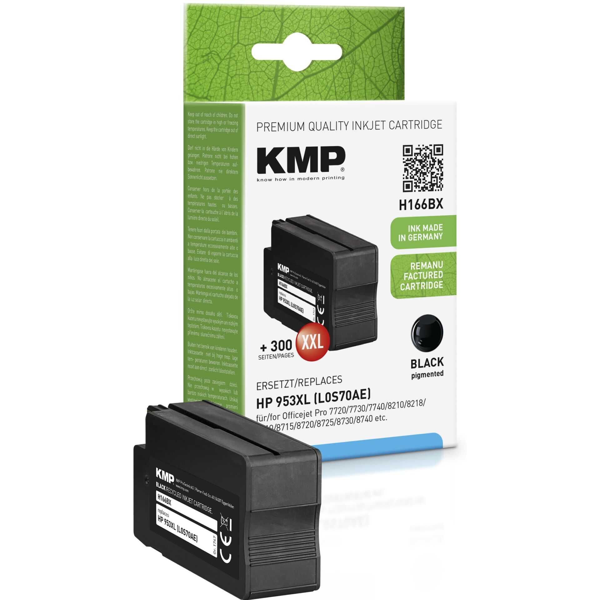 KMP H166BX - 55 ml - Hohe Ergiebigkeit - Schwarz - compatible - Tintenpatrone