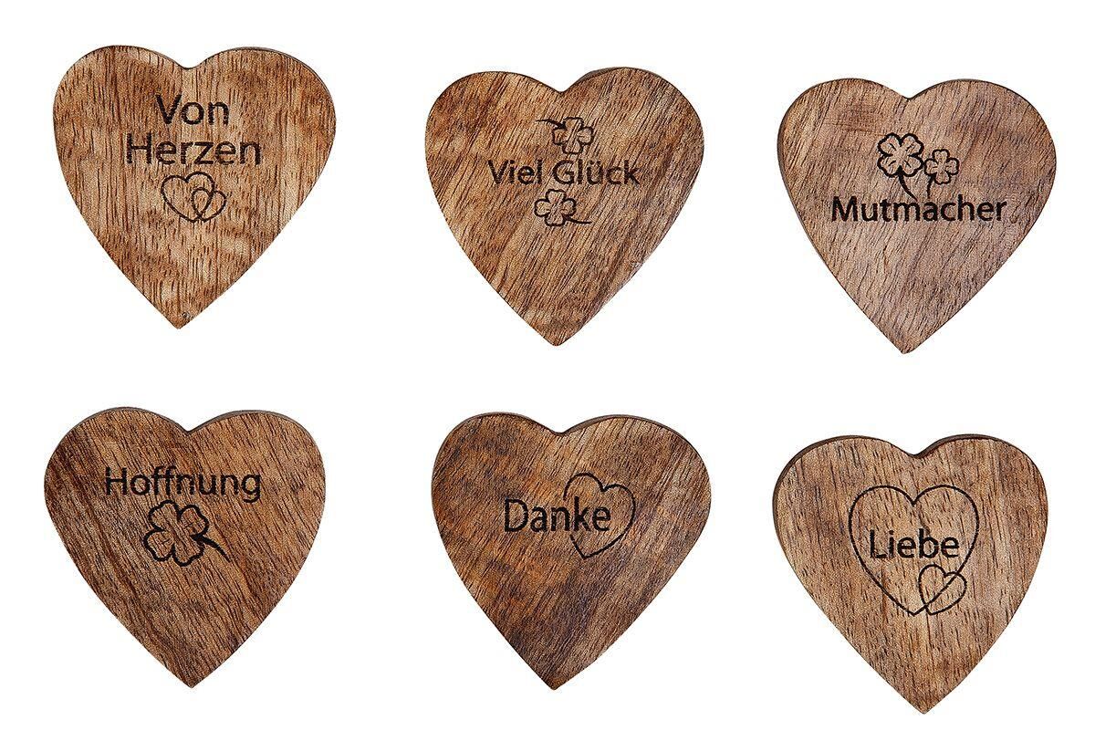 GILDE Holz Handschmeichl Herz Spruch Mangoholz, Herzform,in Geschenkverpackung