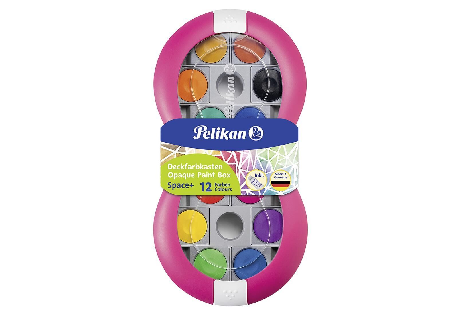 PELIKAN Farbkasten Space  pink 12 Farben   Deckweiß