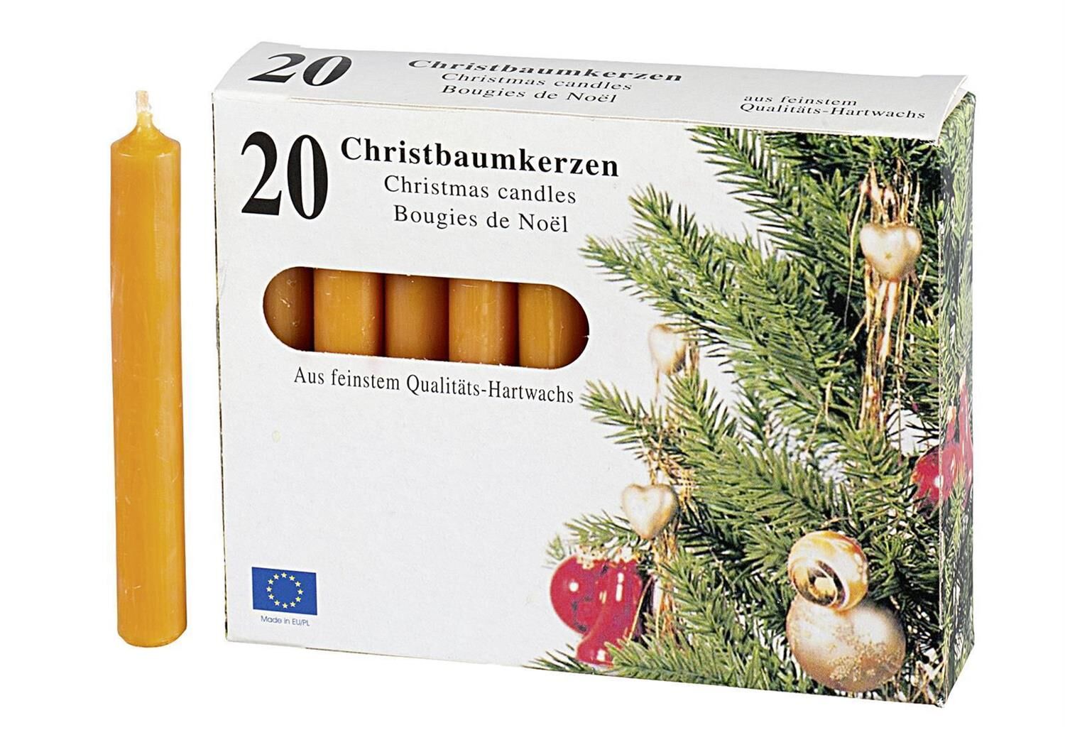 Baumkerze 9,6cm Ø1,2cm natur 20 Stück