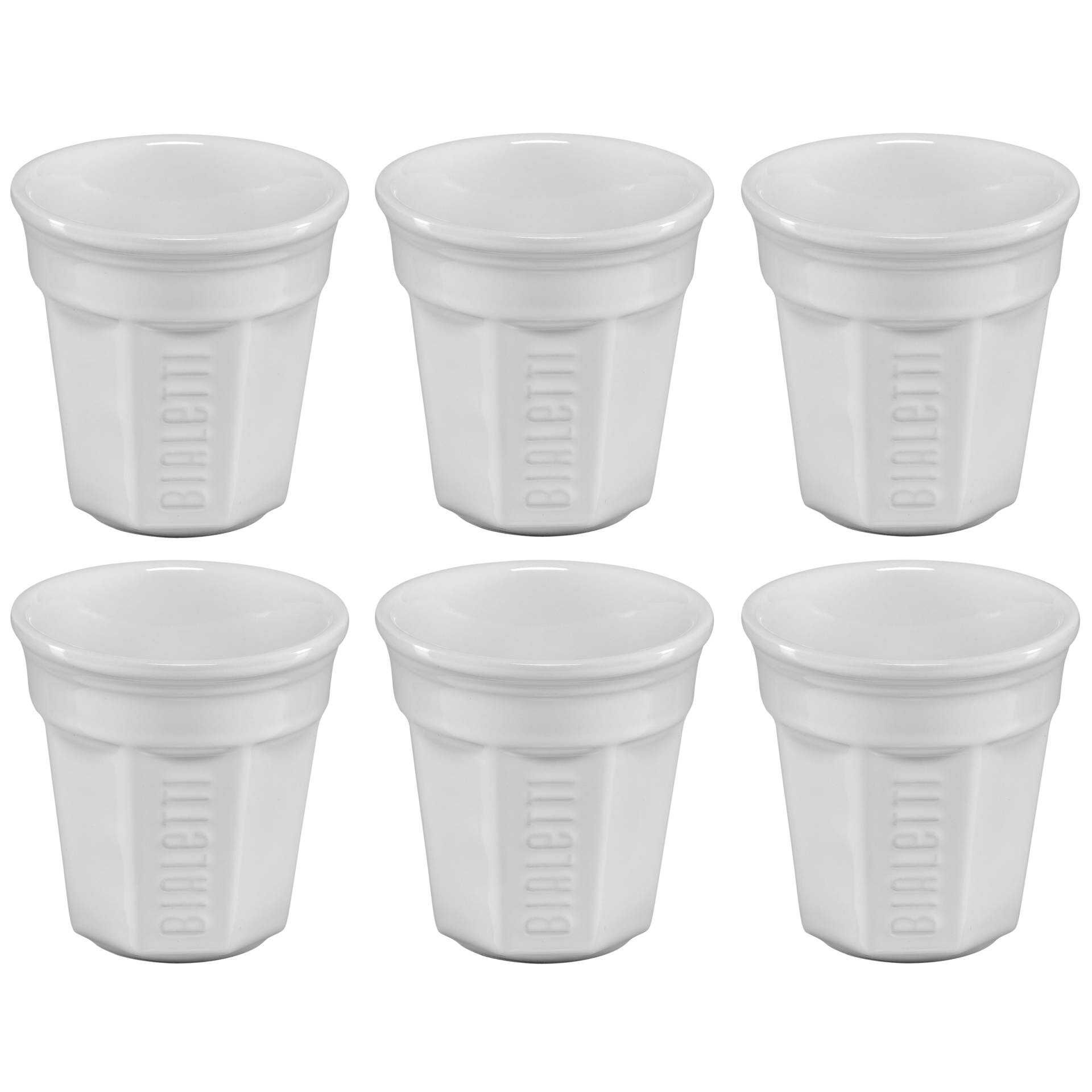 Bialetti - Tasse - achteckig - weiß (Packung mit 6)