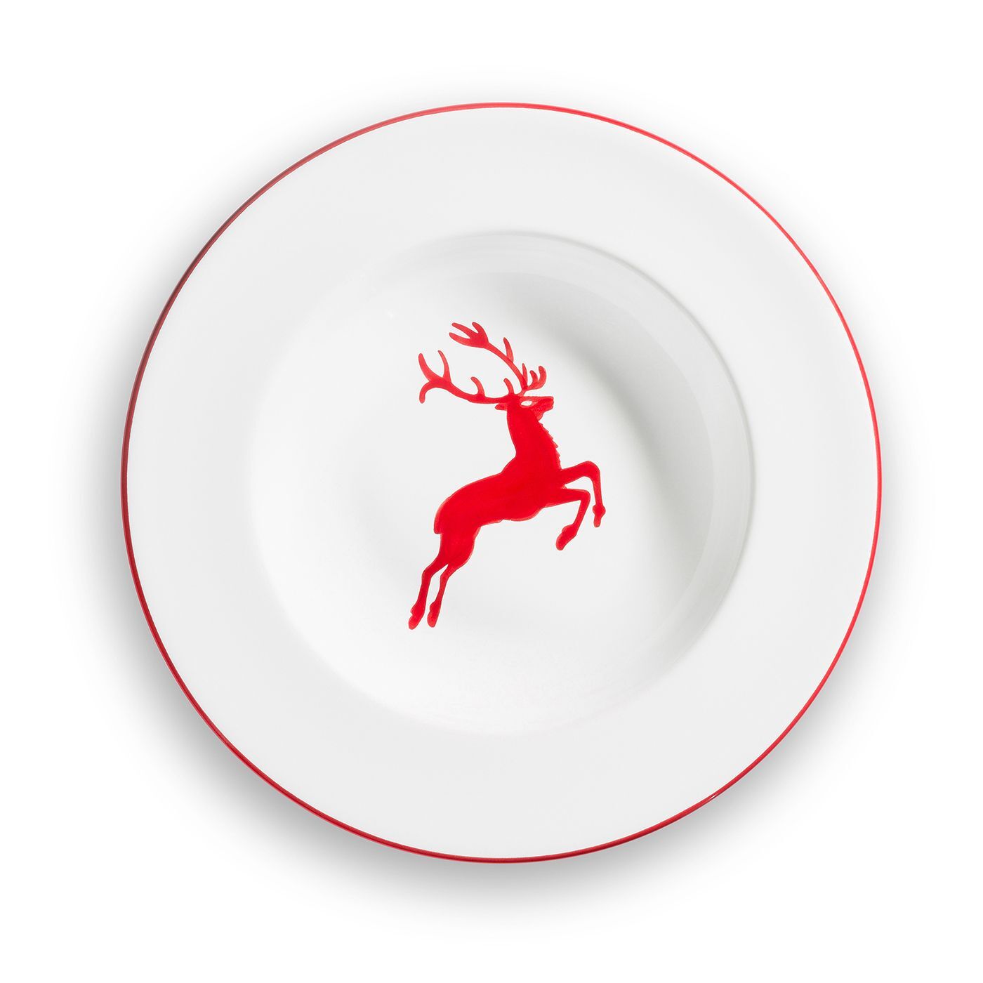 Gmundner Keramik Rubinroter Hirsch  Suppenteller Gourmet (Ø 24cm)