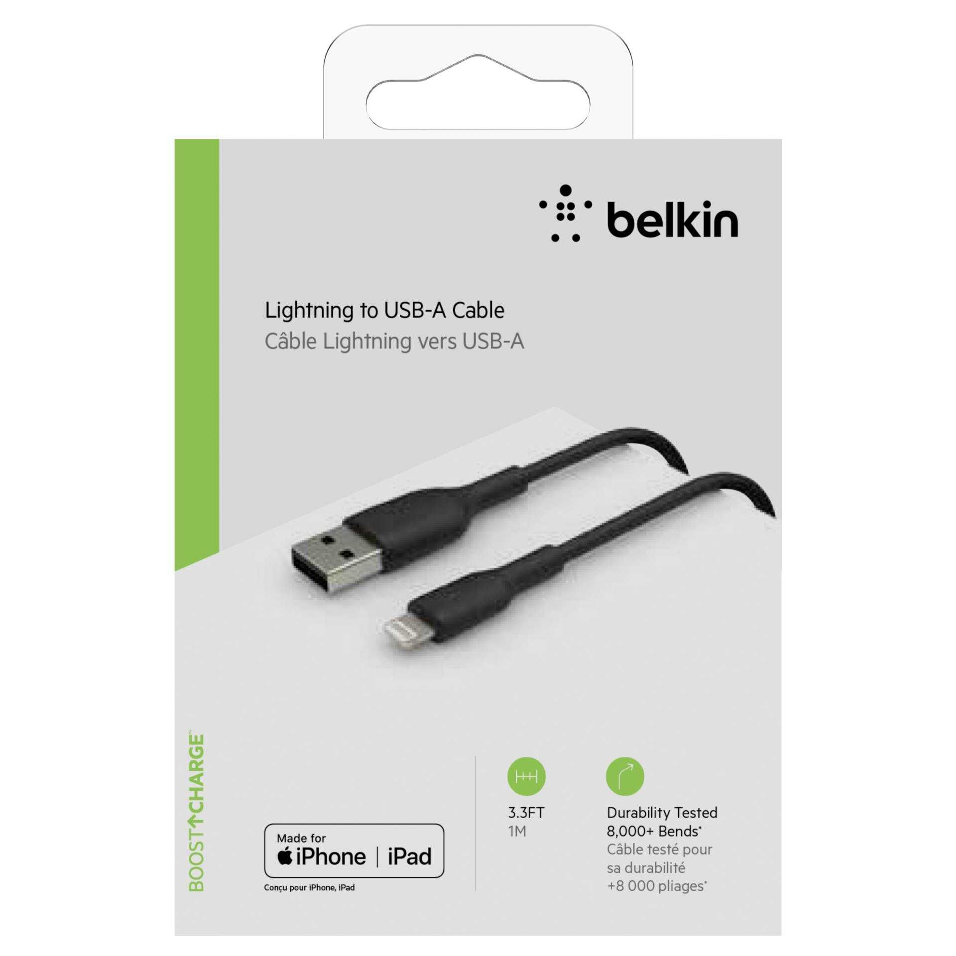 Belkin BOOST CHARGE - Lightning-Kabel - Lightning männlich bis USB männlich - 1 m - Schwarz - für Apple 10.5-inch iPad Pro; 12.9-inch iPad Pro (2nd generation); iPhone 11, 11 Pro, 11 Pro Max, 8, XR, XS, XS Max