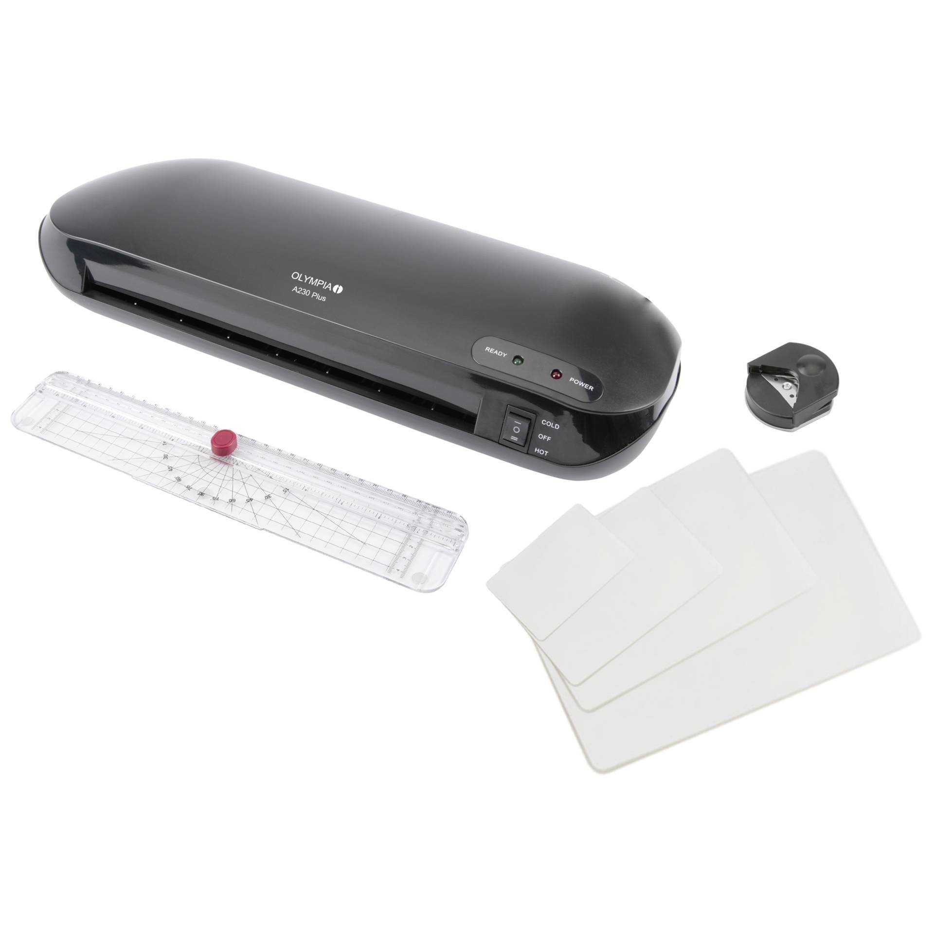Olympia 4 in 1 Set with Laminator A 230 Plus - Laminator - Heiß- oder Kaltlaminierer - Beutel - 23 cm - mit Olympia Trimmer und Eckenabrunder