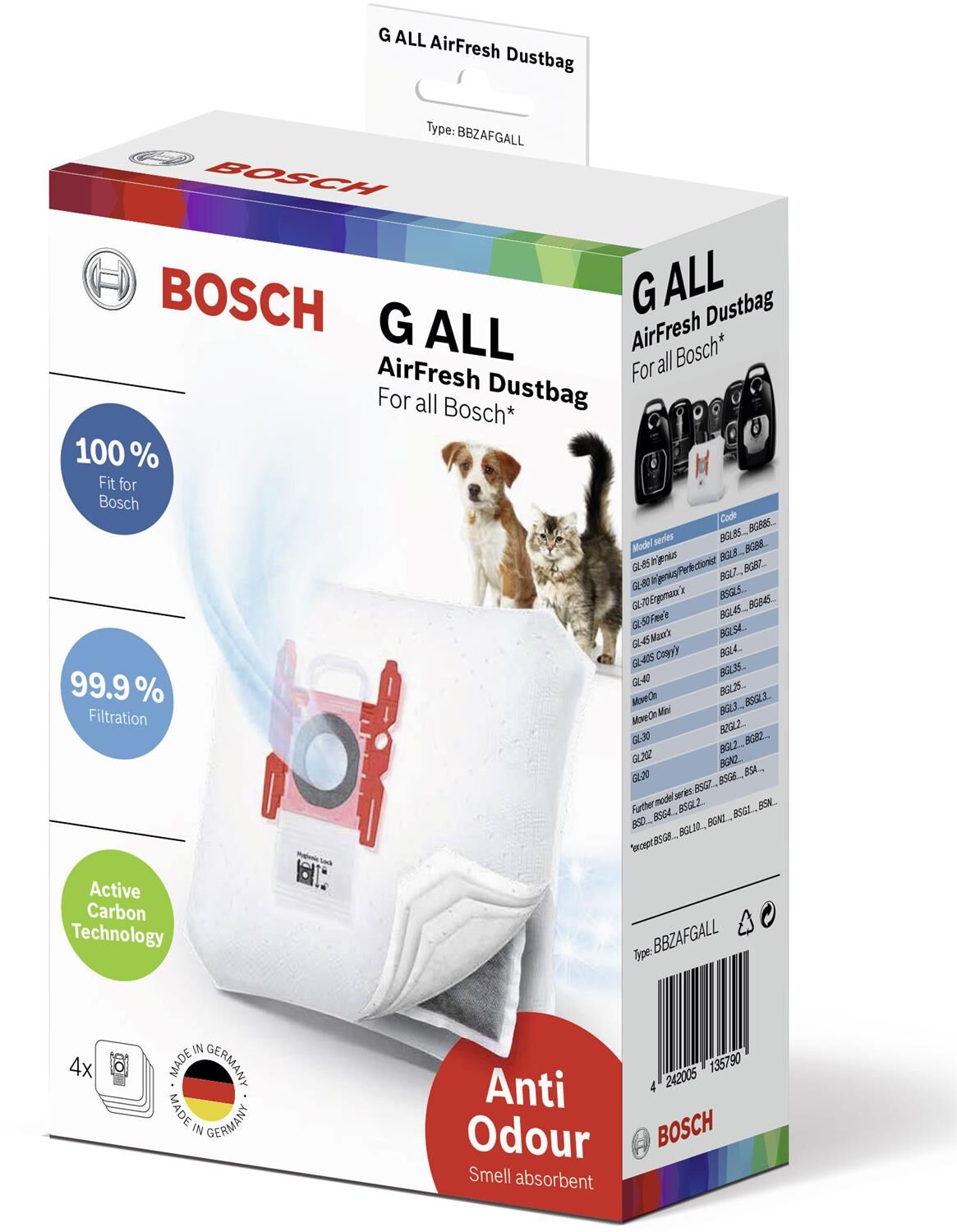 Bosch Staubsaugerbeutel AirFresh GALL  BBZAFGALL