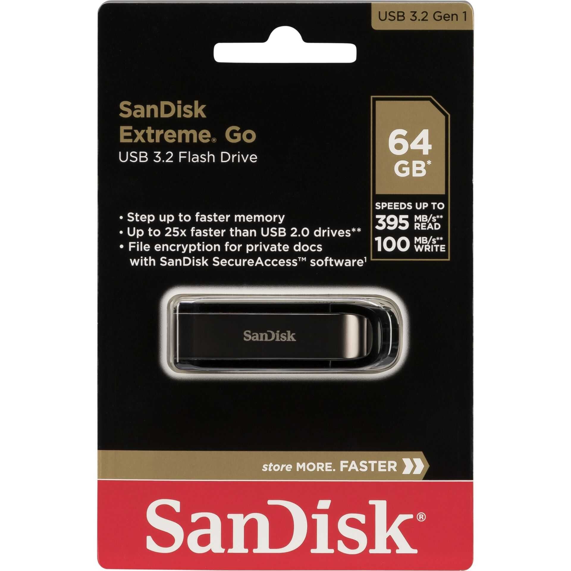SanDisk Extreme Go - USB-Flash-Laufwerk - 64 GB - USB 3.2 Gen 1