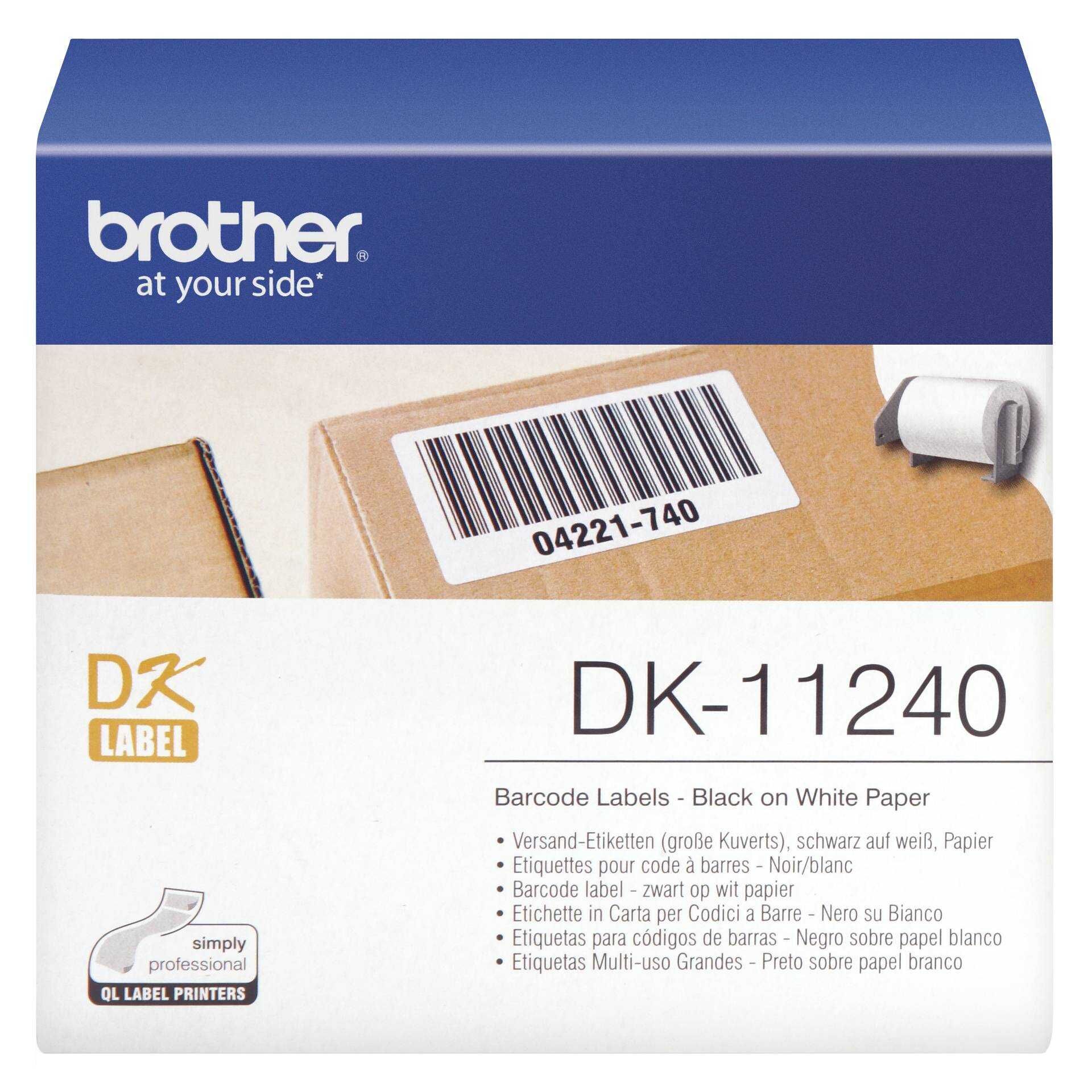 Brother DK-11240 - Schwarz auf Weiß - 51 x 102 mm 600 Etikett(en) Versandetiketten - für Brother QL-1050, QL-1050N, QL-550