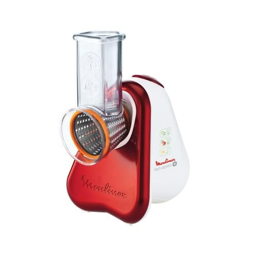 MOULINEX Schnitzelwerk DJ756G 5 Trommeleinsätze rot/weiß