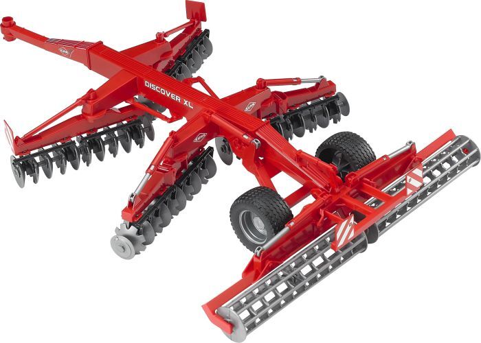 Bruder, Zubehör: Kuhn discover XL Scheibenegge 02217, Profi, 54,5x35x11 cm, Rot, 2217