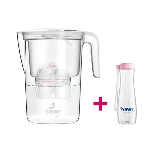 BWT Tischwasserfilter 2.6 Liter Mg2+ ManTimer+Tritan Trinkfl 0.5 Liter