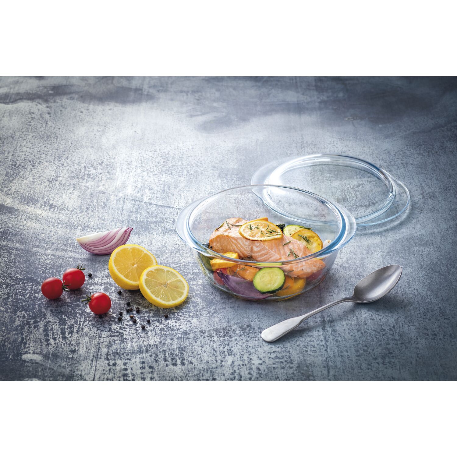 PYREX Kasserolle rund, mit Deckel, Inhalt: 2,30 + 0,70 Liter, ø: 230 mm